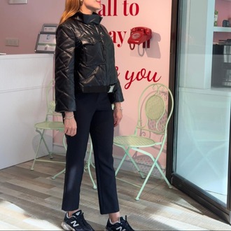 KASHA CEP VE KEMER DETAYLI SUNİ DERİ ŞİŞME MONT