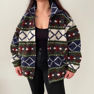 vintage unisex ekstra kalın polar mont