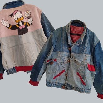 Wrangler özel tasarım 80s collection el yapımı oversize unisex denim mont