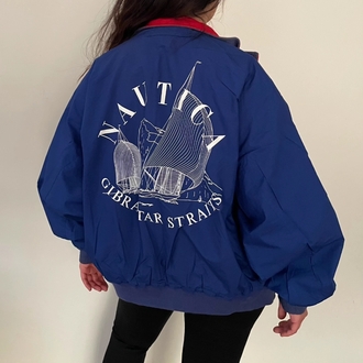 Nautıca vintage çift taraflı unisex bomber mont