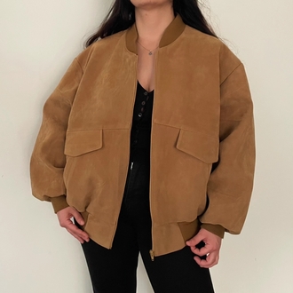 V İtaliano Vintage orj süet deri unisex 90s mont