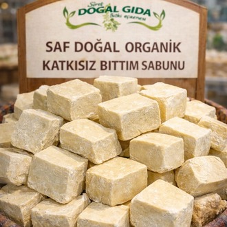 %100 Doğal El Yapımı Saf Bıttım Yağından Bıttım Sabunu 1 KG(Siirt Doğal Gıda)