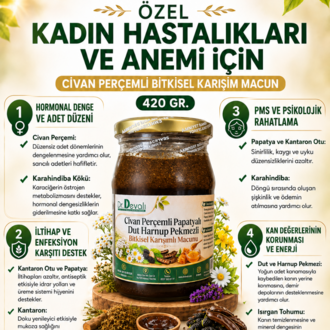 Dr.Devalı Özel Kadın Hastalıkları için Civan Perçemli Bitkisel Karışımlı Macun 420 g