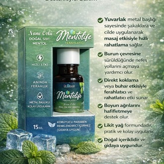 Dr.Devalı Mentolife Organik Sıvı Mentol Roll On Metal Masaj Başlık 15 ml