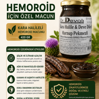 Dr.Devalı Hemoroid Basur Rahatsızlığına Kara Halileli Bitkisel Macunu 420 Gr