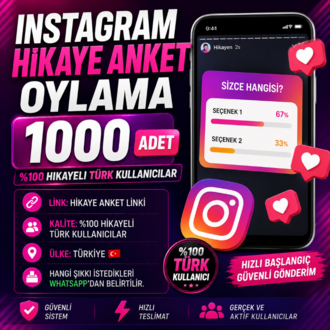 ⭐Instagram Hikaye Anket Oylama | 1000 Türk Oy ⭐