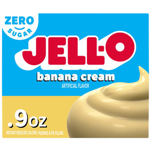 Jell-O Banana Cream Zero Sugar Instant Pudding & Pie Filling Mix, 0.9 oz Box