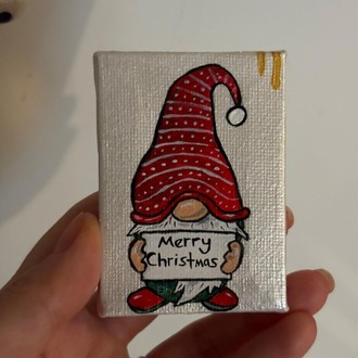 Merry Christmas Tuval Magnet