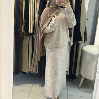 H&M model triko etekli yün takım 