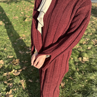 Bordo triko elbise 
