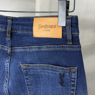 Saint Laurent Orjinal Etiketli Kot Pantolon Koyu Mavi