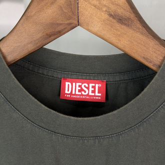 DSL Orjinal Etiketli T-Shirt Koyu Haki (Yıkamalı)