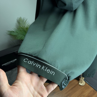 CK Orjinal Etiketli Tam Fermuarlı Sweatshirt Yeşil