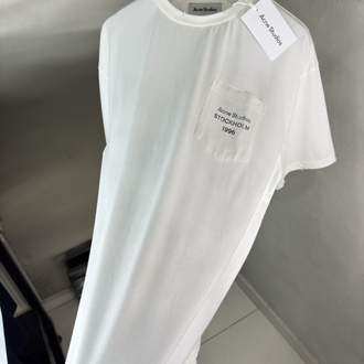 Acne Studios Orjinal Etiketli T-Shirt Beyaz (Oversize)
