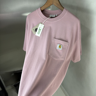 Carhartt Oversize Yıkamalı T-Shirt Pembe (Orjinal)