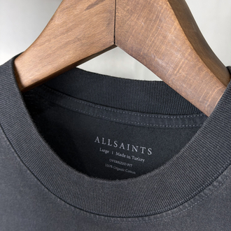 Allsaints Oversize T-Shirt Antrasit Yıkamalı (Orjinal)