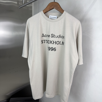 Acne Studios Orjinal Etiketli T-Shirt Bej (Oversize)