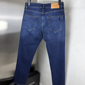 Saint Laurent Orjinal Etiketli Kot Pantolon Koyu Mavi