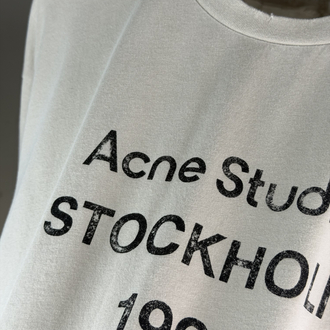 Acne Studios Orjinal Etiketli T-Shirt Bej (Oversize)