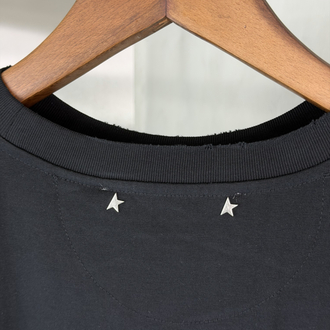 Golden Goose Orjinal Etiketli T-Shirt Siyah (Ense Detay)