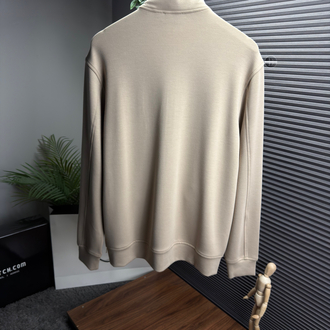 RL Orjinal Etiketli Tam Fermuarlı Sweatshirt Bej (Modal)