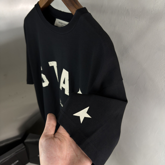 Golden Goose Orjinal Etiketli T-Shirt Siyah (Ense Detay)