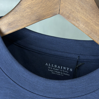 AllSaints Orjinal Etiketli T-Shirt Lacivert (Modal Pike)
