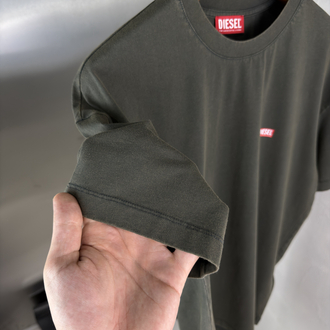 DSL Orjinal Etiketli T-Shirt Koyu Haki (Yıkamalı)