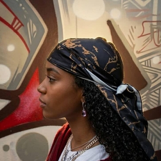 ipek Lav Siyahi Durag/ Silky Lava Durag