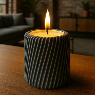 Siyah Spiral Desenli Mum (2 tane)