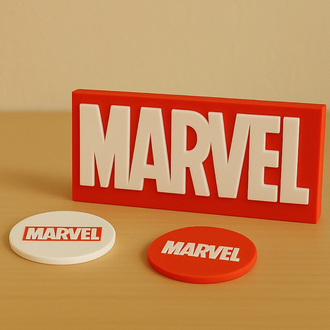 Marvel Temalı stand + 2 bardak altlığı