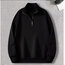 Yarım Fermuarlı Siyah Sweatshirt Kışlık