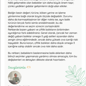 Bebeğiniz için Balık Seçme Rehberi