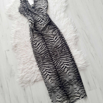 Zara zebra desenli elbise
