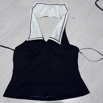 Zara kontrast yaka halter bluz