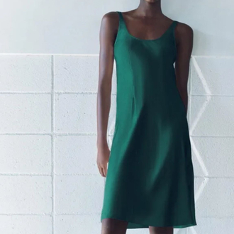Zara saten elbise 