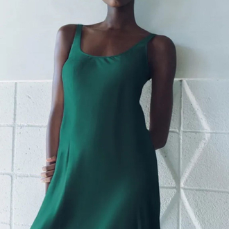 Zara saten elbise 