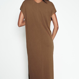 Zara Kahverengi Midi Elbise