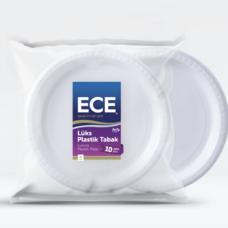 Ece Beyaz Plastik Tabak 10'lu 1 Paket