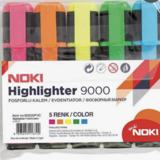 Noki 5'li Pastel Fosforlu Kalem