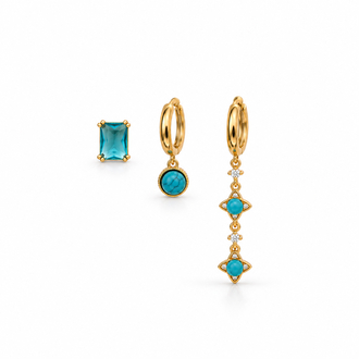 Gold set küpe 