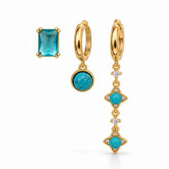Gold set küpe 