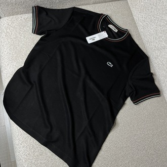 •İTHAL• Lacoste Premium Siyah Basic T-shirt 