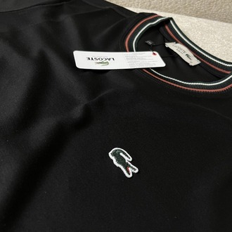 •İTHAL• Lacoste Premium Siyah Basic T-shirt 