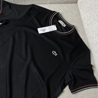 •İTHAL• Lacoste Premium Siyah Basic T-shirt 