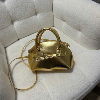 LÜKS GOLD OVAL MİNİ EL ÇANTASI 