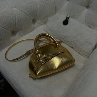 LÜKS GOLD OVAL MİNİ EL ÇANTASI 