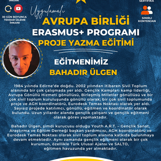 19-20 Eylül | Erasmus+ Proje Yazma Eğitimi (Genel) – Online | Uygulamalı