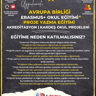 12-13 Eylül | Erasmus+Okul Eğitimi Proje Hazırlama Eğitimi | Akreditasyon-Kardeş Okul Projeleri