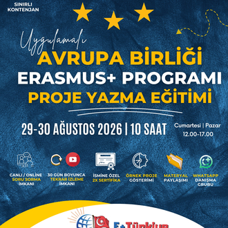 29-30 Ağustos | Erasmus+ Proje Yazma Eğitimi (Genel) – Online | Uygulamalı